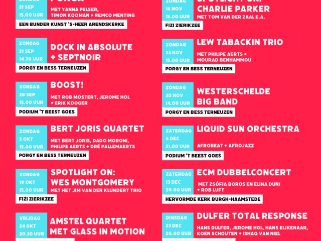 De Zeeuwse Jazz kalender